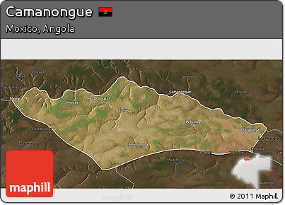 Satellite 3D Map of Camanongue, darken