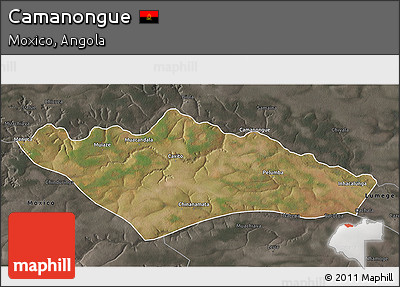 Satellite 3D Map of Camanongue, darken, semi-desaturated