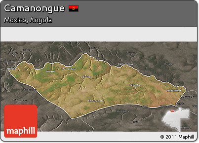 Satellite 3D Map of Camanongue, darken, semi-desaturated
