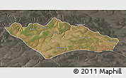 Satellite 3D Map of Camanongue, darken, semi-desaturated