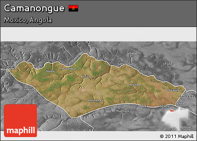 Satellite 3D Map of Camanongue, desaturated