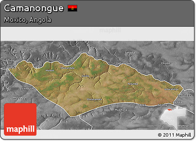 Satellite 3D Map of Camanongue, desaturated