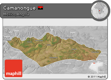 Satellite 3D Map of Camanongue, lighten, desaturated