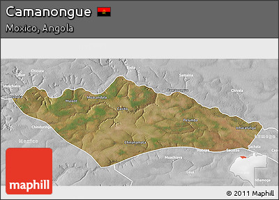Satellite 3D Map of Camanongue, lighten, desaturated