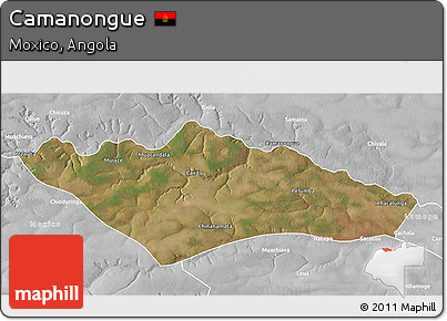 Satellite 3D Map of Camanongue, lighten, desaturated