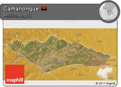 Satellite 3D Map of Camanongue, physical outside