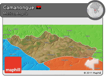 Satellite 3D Map of Camanongue, political outside