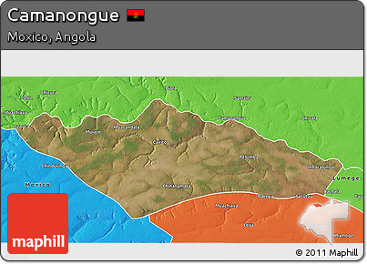 Satellite 3D Map of Camanongue, political outside