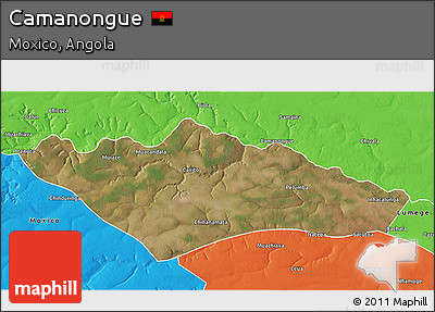Satellite 3D Map of Camanongue, political outside