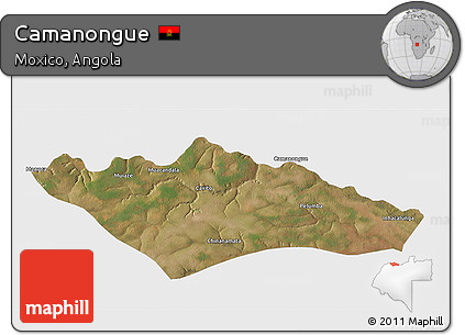 Satellite 3D Map of Camanongue, single color outside