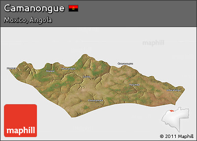 Satellite 3D Map of Camanongue, single color outside