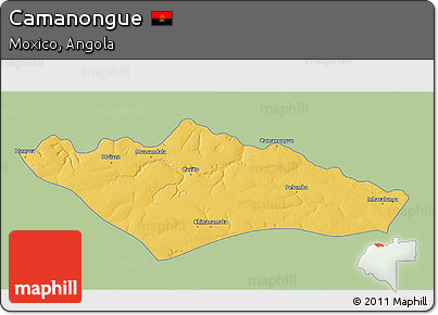 Savanna Style 3D Map of Camanongue, single color outside