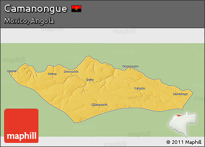Savanna Style 3D Map of Camanongue, single color outside