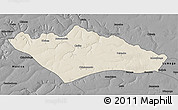 Shaded Relief 3D Map of Camanongue, darken, desaturated