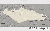 Shaded Relief 3D Map of Camanongue, darken, semi-desaturated