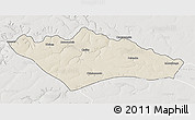 Shaded Relief 3D Map of Camanongue, lighten, semi-desaturated