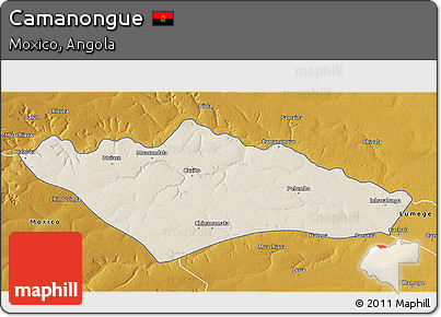 Shaded Relief 3D Map of Camanongue, physical outside