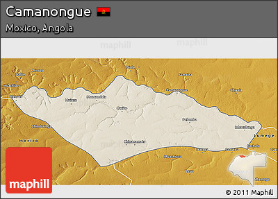 Shaded Relief 3D Map of Camanongue, physical outside
