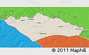 Shaded Relief 3D Map of Camanongue, political outside