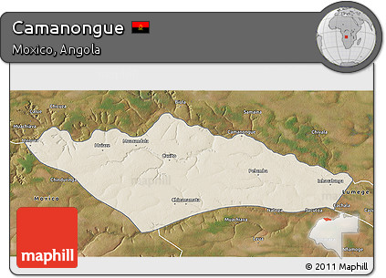 Shaded Relief 3D Map of Camanongue, satellite outside