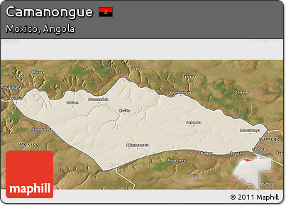 Shaded Relief 3D Map of Camanongue, satellite outside