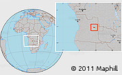 Gray Location Map of Camanongue, within the entire country