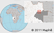 Gray Location Map of Camanongue, highlighted country, highlighted parent region