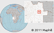 Gray Location Map of Camanongue, highlighted country, hill shading
