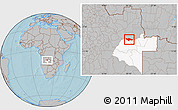 Gray Location Map of Camanongue, highlighted parent region, hill shading