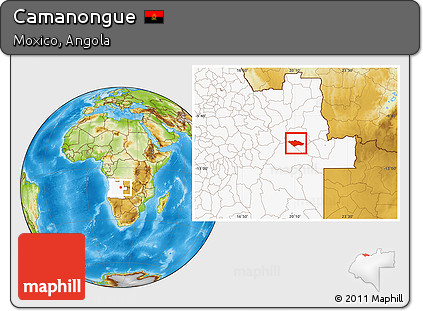 Physical Location Map of Camanongue, highlighted country