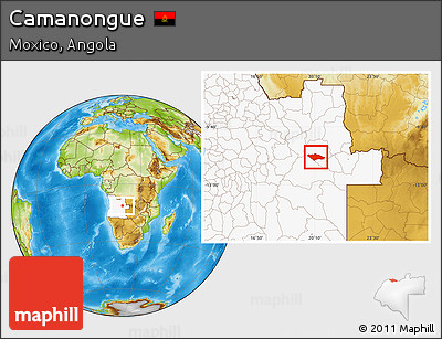 Physical Location Map of Camanongue, highlighted country