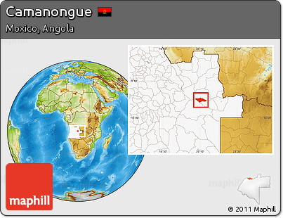 Physical Location Map of Camanongue, highlighted country