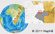 Physical Location Map of Camanongue, highlighted country, highlighted parent region