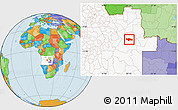 Political Location Map of Camanongue, highlighted country