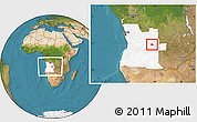 Satellite Location Map of Camanongue, highlighted country, within the entire country