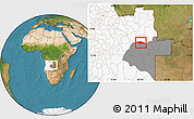 Satellite Location Map of Camanongue, highlighted country, highlighted parent region