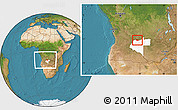 Satellite Location Map of Camanongue, highlighted parent region, within the entire country