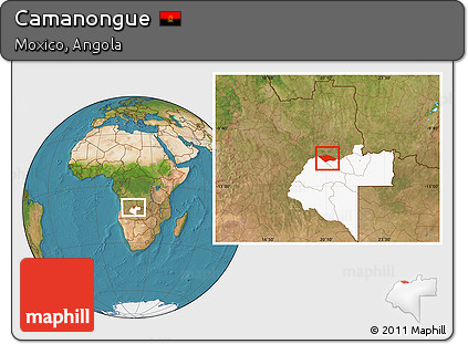 Satellite Location Map of Camanongue, highlighted parent region