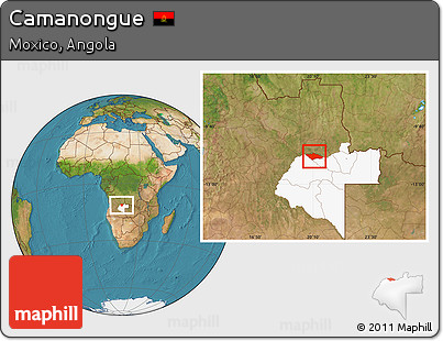 Satellite Location Map of Camanongue, highlighted parent region
