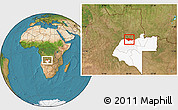 Satellite Location Map of Camanongue, highlighted parent region