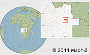 Savanna Style Location Map of Camanongue, highlighted country, hill shading