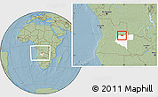 Savanna Style Location Map of Camanongue, highlighted parent region, within the entire country, hill shading