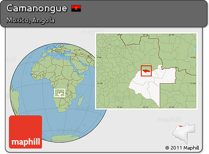 Savanna Style Location Map of Camanongue, highlighted parent region