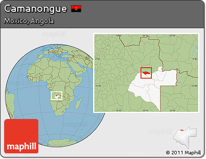 Savanna Style Location Map of Camanongue, highlighted parent region