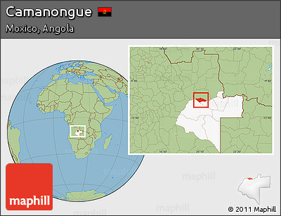 Savanna Style Location Map of Camanongue, highlighted parent region
