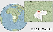 Savanna Style Location Map of Camanongue, highlighted parent region, hill shading
