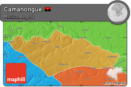 Physical Map of Camanongue, political outside