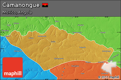 Physical Map of Camanongue, political outside