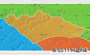 Physical Map of Camanongue, political outside