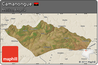 Satellite Map of Camanongue, shaded relief outside